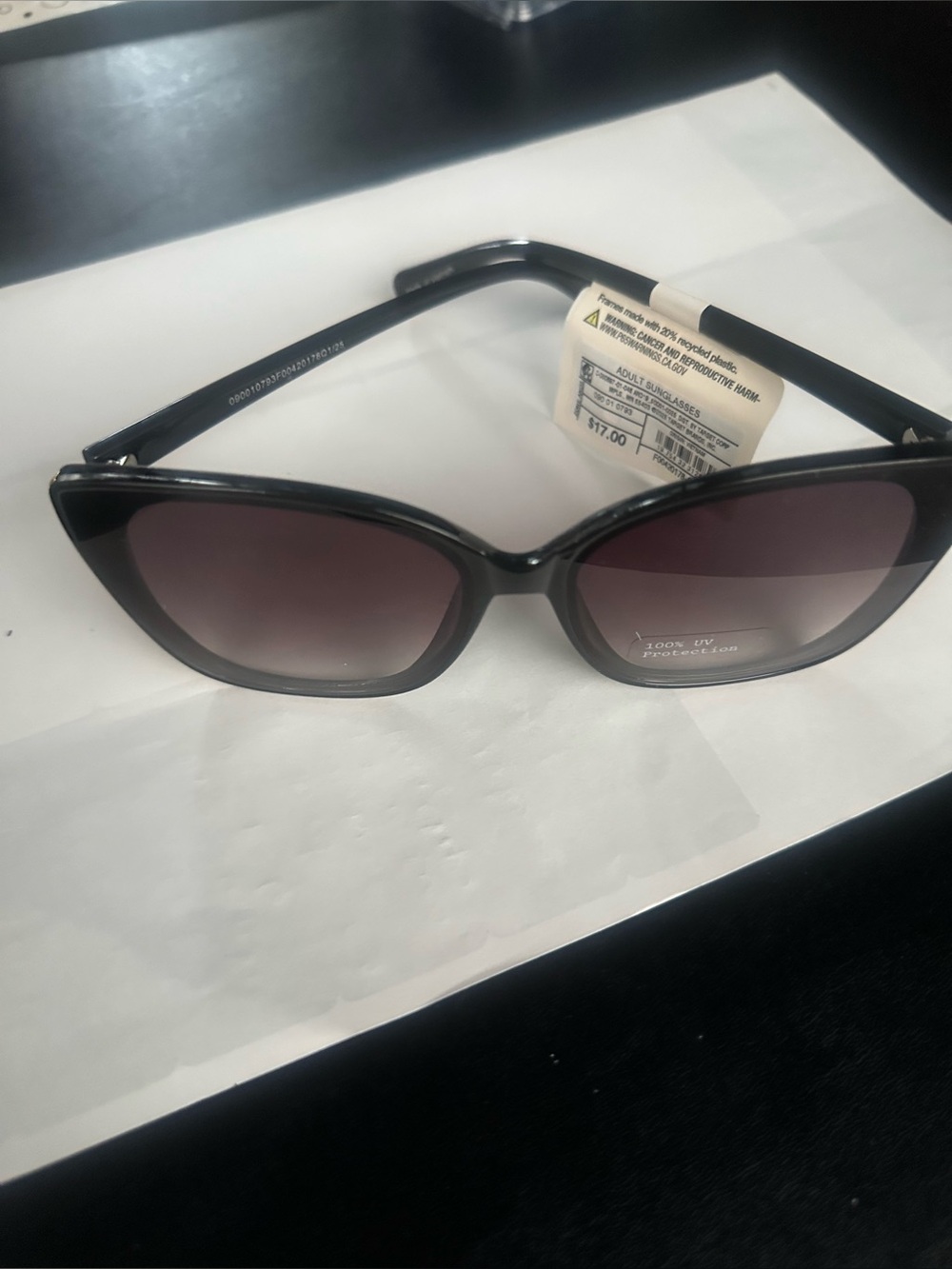 a new day Black Cat-Eye Sunglasses with Gradient Lenses